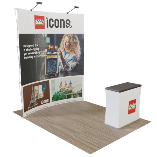 Custom Curved Pop-up Trade Show Display Stand 2.4 m x 2.4 m - Imprint Now - AUS