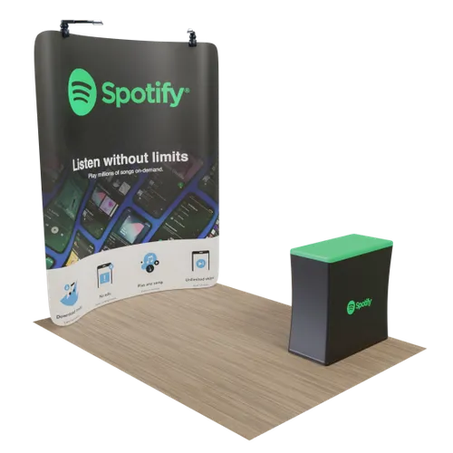 Custom Curved Zip-up Trade Show Display Backdrop Booth Stand 2.4 m x 2.4 m - Imprint Now - AUS