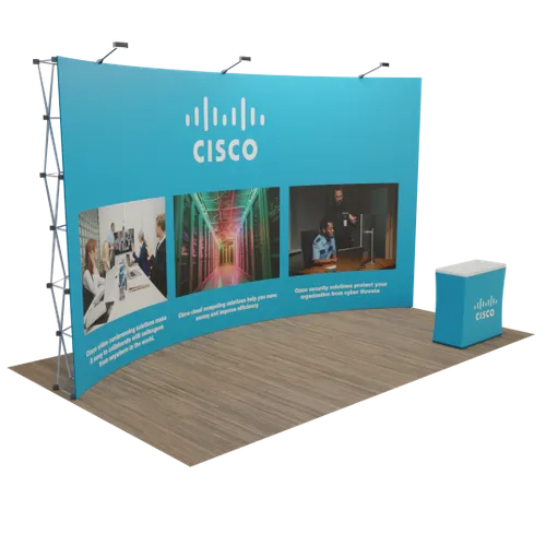 Custom Curved Pop-up Display Stand 6.1 m x 3 m - Imprint Now - AUS