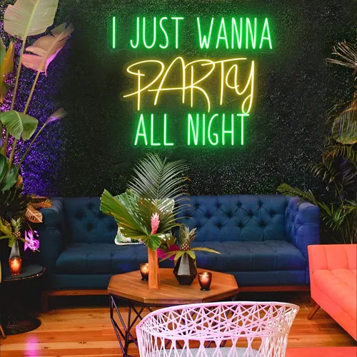 I Just Wanna Party All Night LED Neon Sign - Imprint Now - AUS