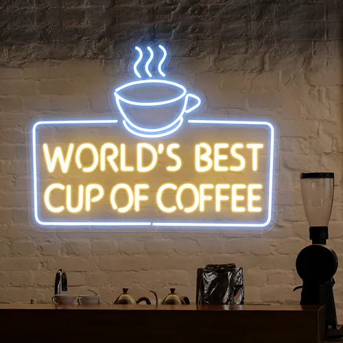 World's Best Cup of Coffee Neon Sign - Imprint Now - AUS