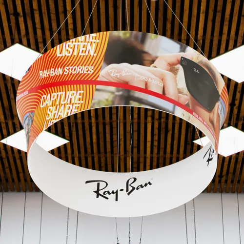 Custom Tapered Circle Personalised Trade Show Hanging Signs - Imprint Now - AUS