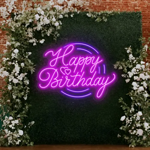 Happy Birthday Purplish Neon Sign - Imprint Now - AUS