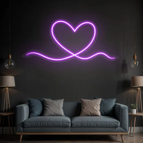Purple Heart Neon Sign - Imprint Now - AUS