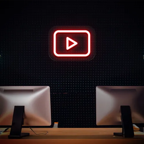 Youtube Play Button Neon Sign - Imprint Now - AUS