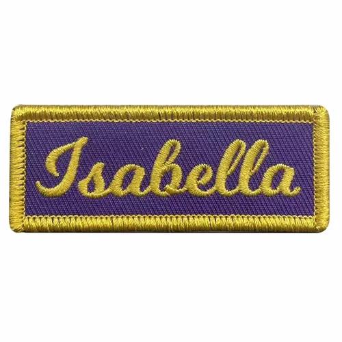 Yellow and Purple Isabella Name Patch - Imprint Now - AUS