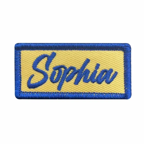 Blue and Cream Sophia Name Patch - Imprint Now - AUS