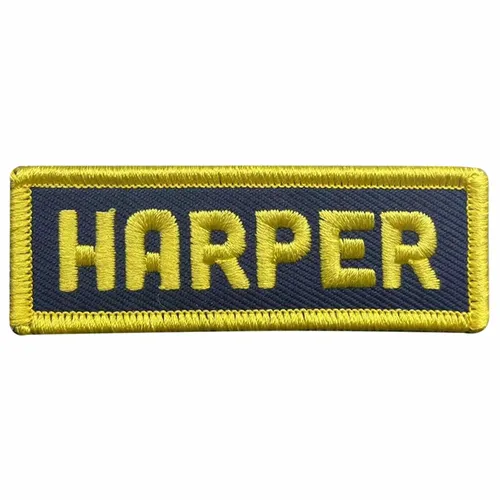 Yellow and Navy Harper Name Patch - Imprint Now - AUS