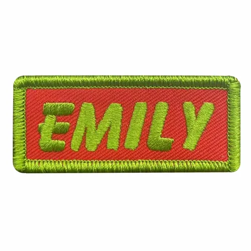 Lime Green and Red Emily Name Patch - Imprint Now - AUS