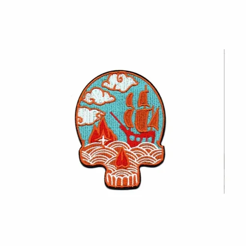 Blue and Orange Pirate Mural Skull Patch - Imprint Now - AUS