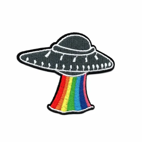 Rainbow and Black UFO Patch - Imprint Now - AUS