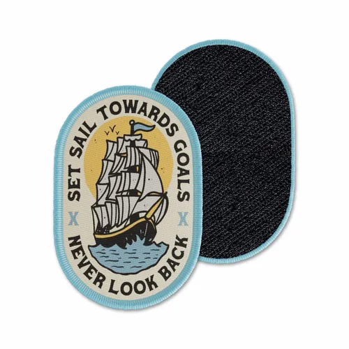 Oval Set Sail Never Look Back Velcro Patch - Imprint Now - AUS