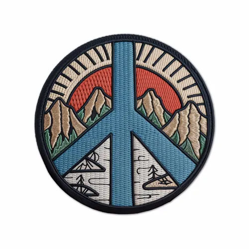 Round Natural Peace Iron On Patch - Imprint Now - AUS