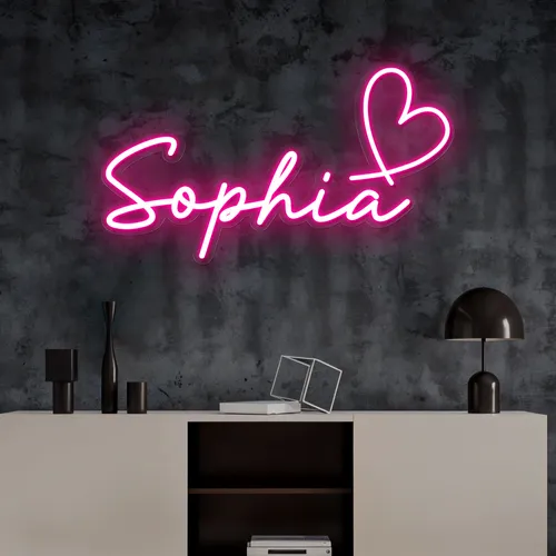 Sophia with Heart Neon Sign - Imprint Now - AUS