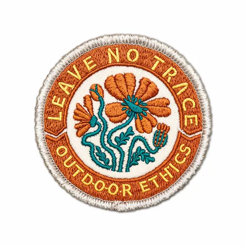 Round Leave No Trace Iron On Patch - Imprint Now - AUS