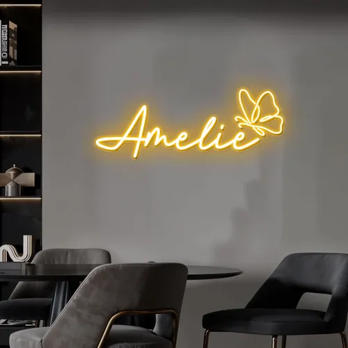 Amelie with Butterfly Neon Sign - Imprint Now - AUS