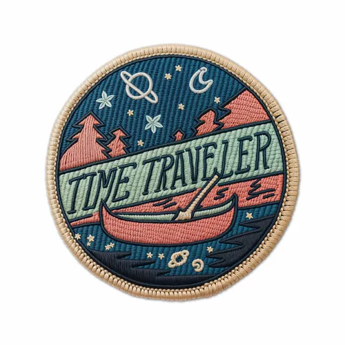 Round Time Traveler Iron On Patch - Imprint Now - AUS