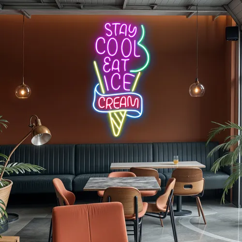 Stay Cool n Eat Ice Cream Neon Sign - Imprint Now - AUS