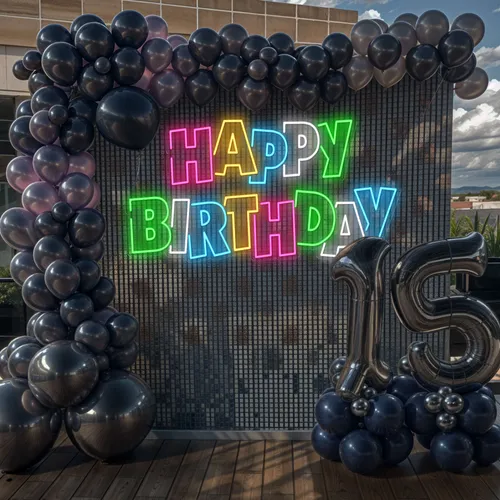 Colorful Happy Birthday Neon Sign - Imprint Now - AUS