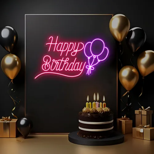 Happy Birthday Glow Neon Sign - Imprint Now - AUS