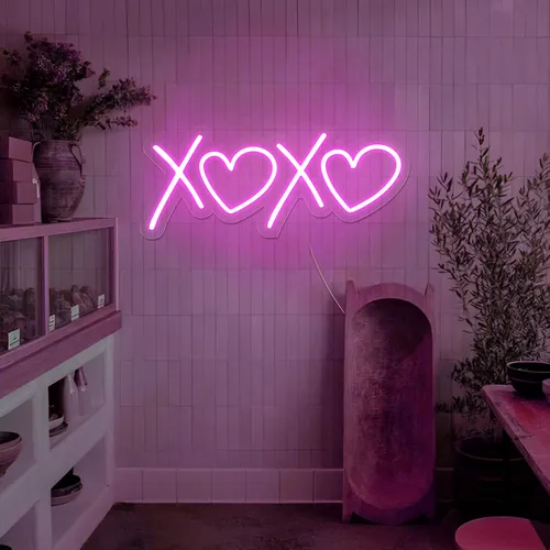 XOXO Heart Pink Neon Sign - Imprint Now - AUS