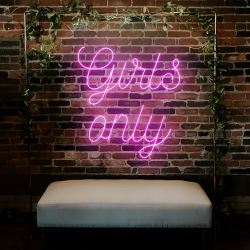 Chic Pink Girls Only Neon Sign - Imprint Now - AUS