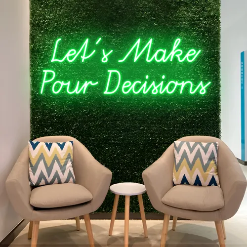 Stylish "Let's Make Pour Decisions" Neon Sign - Imprint Now - AUS