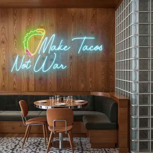 Spicy "Make Tacos Not War" Neon Sign - Imprint Now - AUS