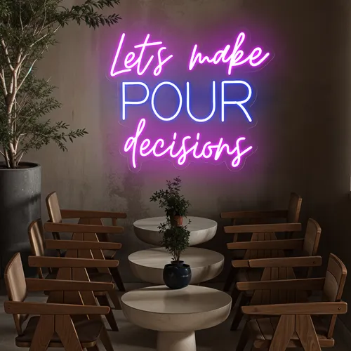 Fun Pop "Let's Make Pour Decisions" Neon Sign - Imprint Now - AUS