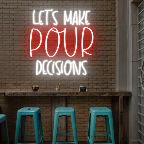 Vibrant "Let's Make Pour Decisions" Neon Sign - Imprint Now - AUS