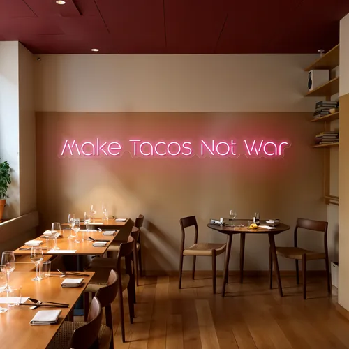 Mouth-watering "Make Tacos Not War" Neon Sign - Imprint Now - AUS