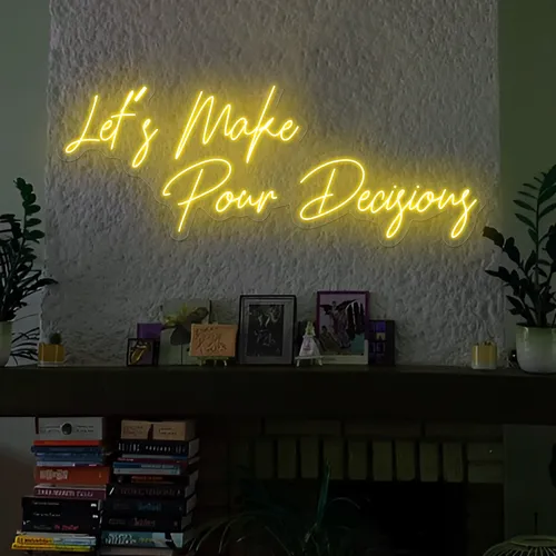 Modern "Let's Make Pour Decisions" Neon Sign - Imprint Now - AUS
