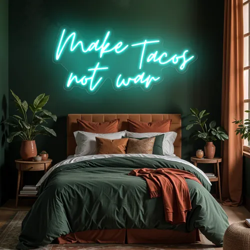Sizzling "Make Tacos Not War" Neon Sign - Imprint Now - AUS