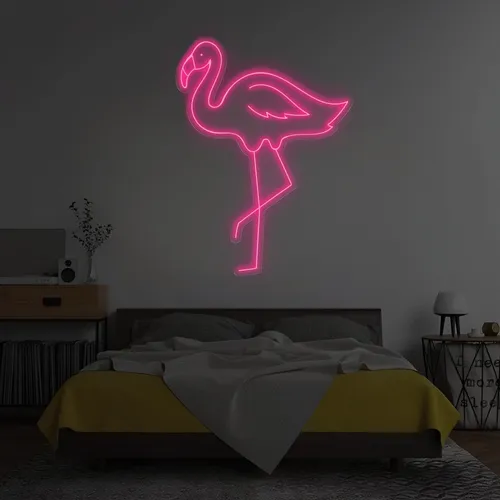 Single Flamingo Vertical Neon Sign - Imprint Now - AUS