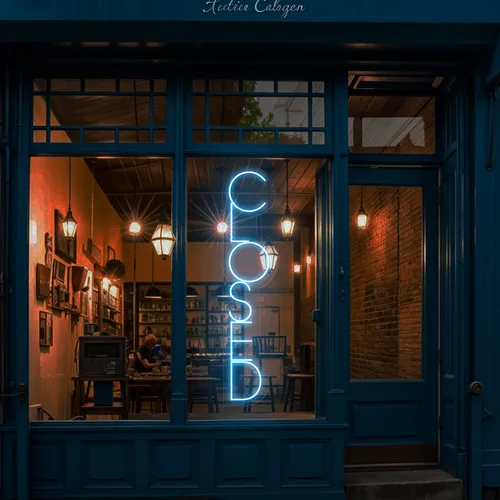 Closed Vertical Neon Sign - Imprint Now - AUS