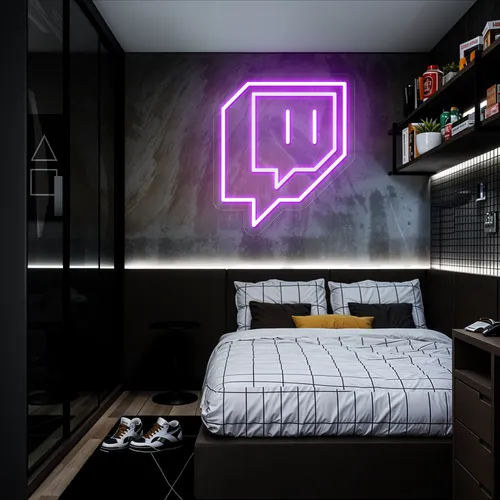 Twitch Icon Glow Neon Sign - Imprint Now - AUS