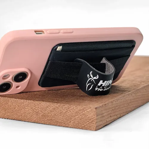 Leather Phone Wallet with Hand Grip - Imprint Now - AUS
