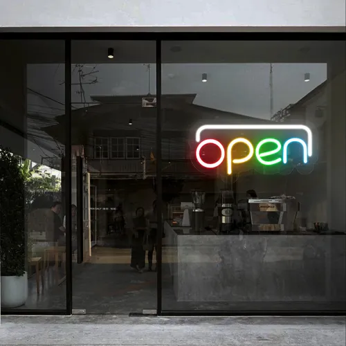 Open Multicolour Neon Sign - Imprint Now - AUS