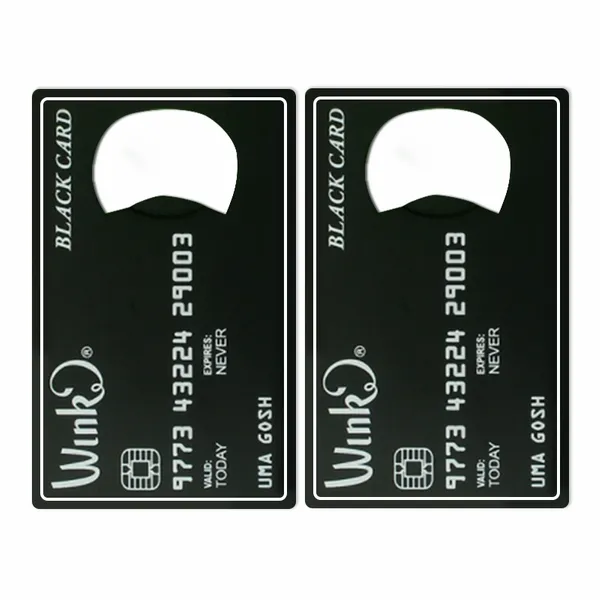 Black Card Shaped Bottle Opener - Imprint Now - AUS