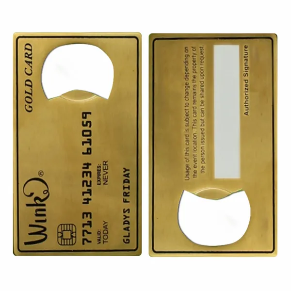 Gold Card Shaped Bottle Opener - Imprint Now - AUS