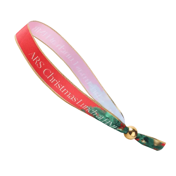 Full Colour Metallic Edge Satin Cloth Wristbands