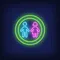 Boy & Girl Silhouettes Circle Neon Sign - Imprint Now - AUS