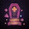 Pink Halloween Coffin Cross Neon Sign - Imprint Now - AUS