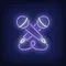 Crossed Microphone Neon Sign - Imprint Now - AUS