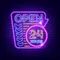 Retro Open 24 Hours Neon Sign - Imprint Now - AUS