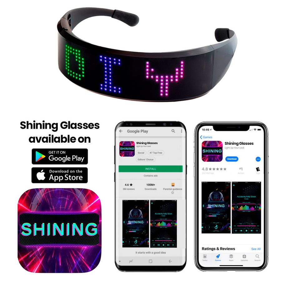 LED Light Up Glasses with Bluetooth - Imprint Now - AUS
