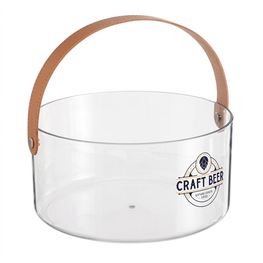 Leather-Strap Clear Drink Buckets - Imprint Now - AUS
