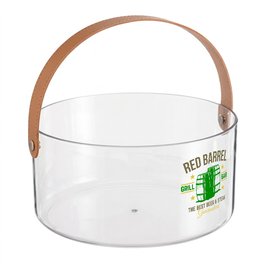 Leather-Strap Clear Drink Buckets - Imprint Now - AUS