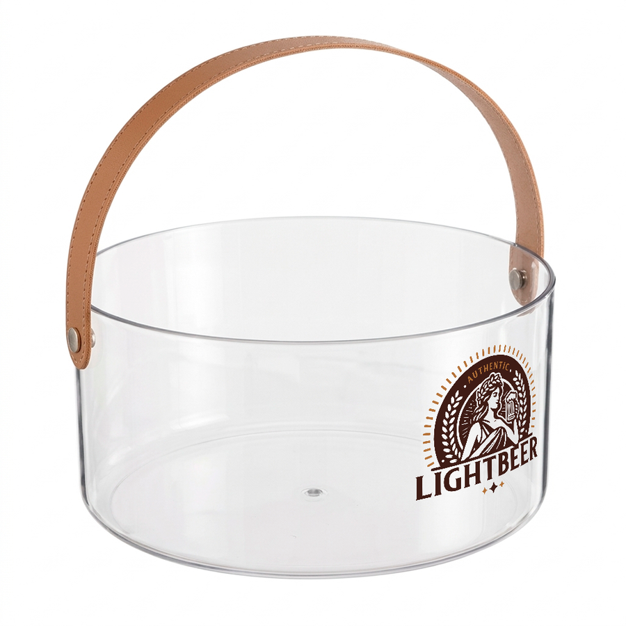 Leather-Strap Clear Drink Buckets - Imprint Now - AUS