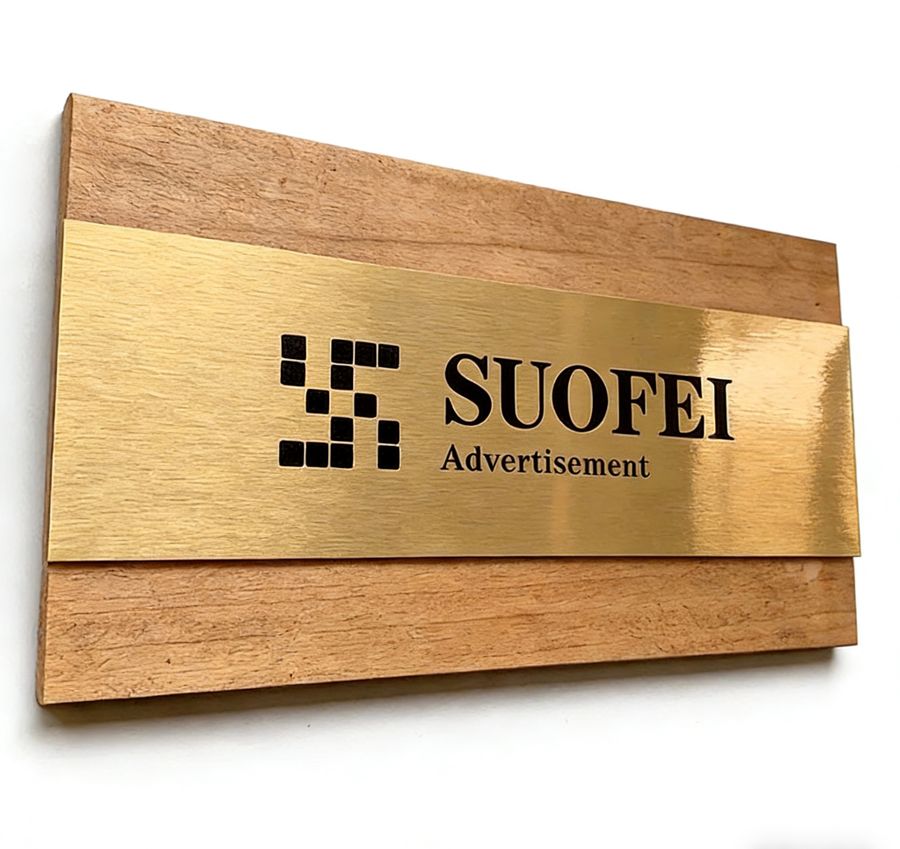 Walnut Metal Door Signs - Imprint Now - AUS